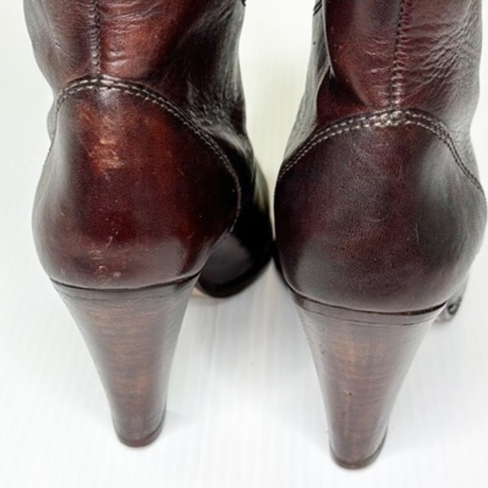 Nine West Dark Brown Western Heeled Boots (7.5) - Picture 9 of 12